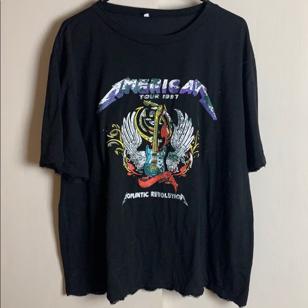 Band Tee with lace trim